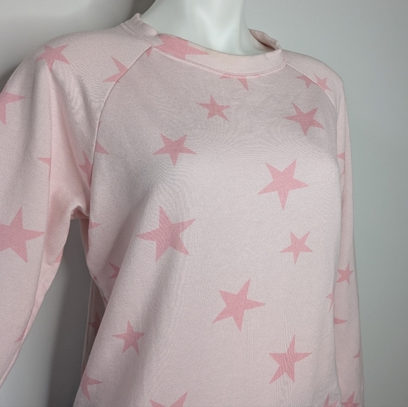 ✨3/$15 GAP Pink Star Tie Waist Long Sleeve Pullover Sweatshirt M - Picture 3 of 8